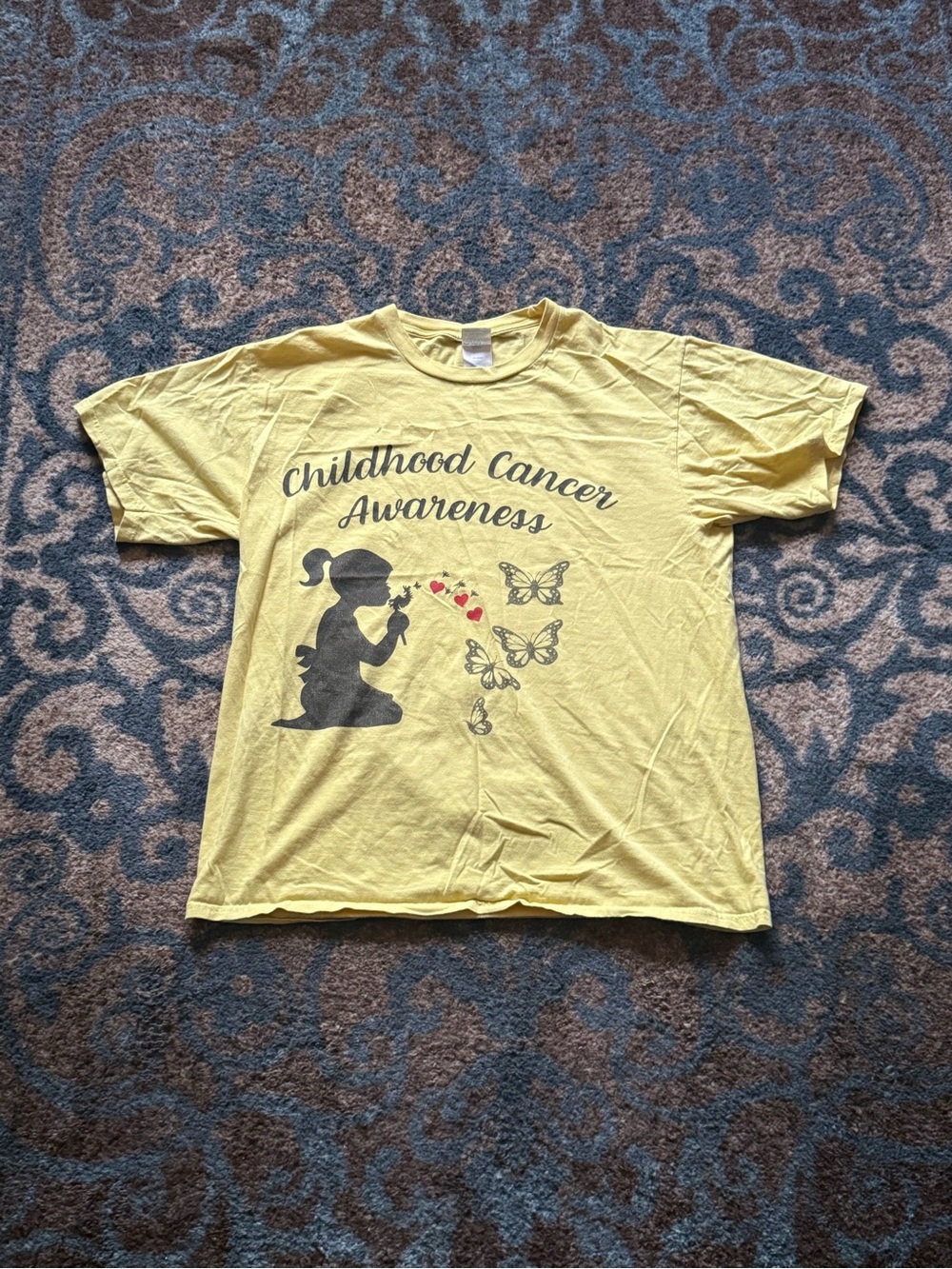 Port and Company Yellow Childhood Cancer Awareness Tee